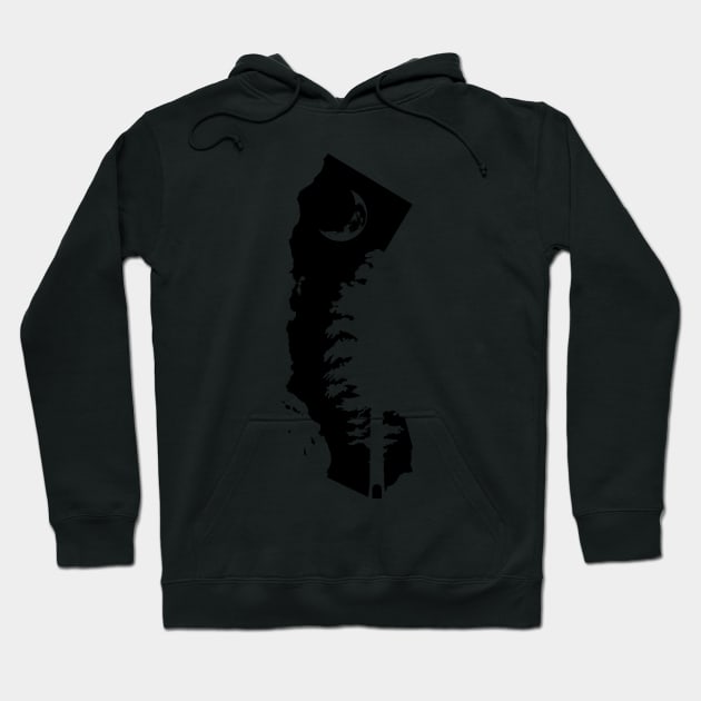 California Forest Sequioa Crescent Moon Silhouette Hoodie by ViktorCraft